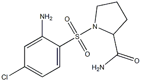 1-[(2-amino-4-chlorobenzene)sulfonyl]pyrrolidine-2-carboxamide 구조식 이미지