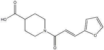 1-[(2E)-3-(2-furyl)prop-2-enoyl]piperidine-4-carboxylic acid 구조식 이미지