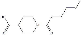 1-[(2E,4E)-hexa-2,4-dienoyl]piperidine-4-carboxylic acid Structure