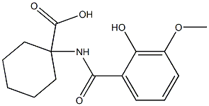 1-[(2-hydroxy-3-methoxybenzoyl)amino]cyclohexanecarboxylic acid 구조식 이미지