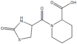 1-[(2-oxo-1,3-thiazolidin-4-yl)carbonyl]piperidine-2-carboxylic acid 구조식 이미지