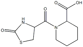 1-[(2-oxo-1,3-thiazolidin-4-yl)carbonyl]piperidine-2-carboxylic acid Structure