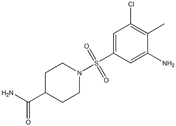 1-[(3-amino-5-chloro-4-methylbenzene)sulfonyl]piperidine-4-carboxamide 구조식 이미지