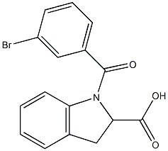 1-[(3-bromophenyl)carbonyl]-2,3-dihydro-1H-indole-2-carboxylic acid 구조식 이미지