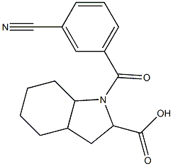 1-[(3-cyanophenyl)carbonyl]-octahydro-1H-indole-2-carboxylic acid Structure