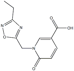 1-[(3-ethyl-1,2,4-oxadiazol-5-yl)methyl]-6-oxo-1,6-dihydropyridine-3-carboxylic acid 구조식 이미지