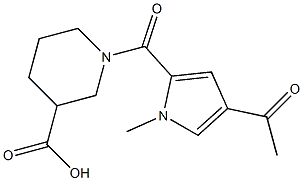 1-[(4-acetyl-1-methyl-1H-pyrrol-2-yl)carbonyl]piperidine-3-carboxylic acid Structure