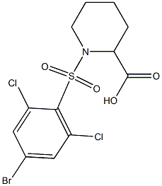 1-[(4-bromo-2,6-dichlorobenzene)sulfonyl]piperidine-2-carboxylic acid 구조식 이미지