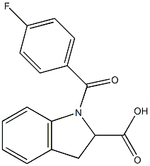 1-[(4-fluorophenyl)carbonyl]-2,3-dihydro-1H-indole-2-carboxylic acid 구조식 이미지