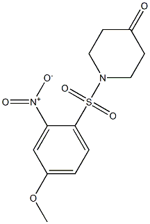 1-[(4-methoxy-2-nitrobenzene)sulfonyl]piperidin-4-one Structure