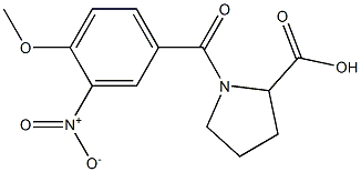 1-[(4-methoxy-3-nitrophenyl)carbonyl]pyrrolidine-2-carboxylic acid 구조식 이미지