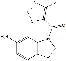 1-[(4-methyl-1,3-thiazol-5-yl)carbonyl]-2,3-dihydro-1H-indol-6-amine Structure