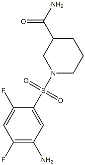 1-[(5-amino-2,4-difluorobenzene)sulfonyl]piperidine-3-carboxamide 구조식 이미지