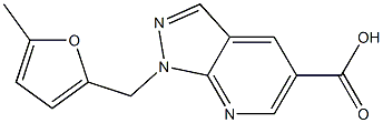 1-[(5-methyl-2-furyl)methyl]-1H-pyrazolo[3,4-b]pyridine-5-carboxylic acid 구조식 이미지