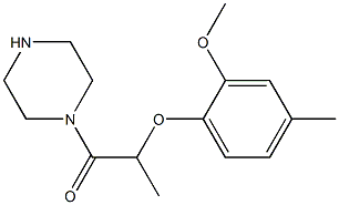 1-[2-(2-methoxy-4-methylphenoxy)propanoyl]piperazine Structure