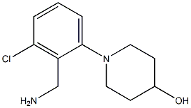 1-[2-(aminomethyl)-3-chlorophenyl]piperidin-4-ol 구조식 이미지