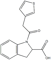 1-[2-(thiophen-3-yl)acetyl]-2,3-dihydro-1H-indole-2-carboxylic acid Structure