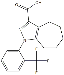 1-[2-(trifluoromethyl)phenyl]-1,4,5,6,7,8-hexahydrocyclohepta[c]pyrazole-3-carboxylic acid Structure