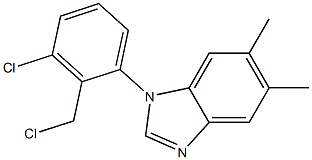 1-[3-chloro-2-(chloromethyl)phenyl]-5,6-dimethyl-1H-1,3-benzodiazole Structure