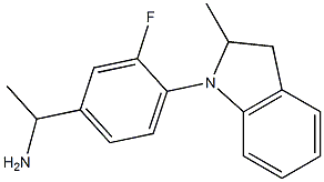 1-[3-fluoro-4-(2-methyl-2,3-dihydro-1H-indol-1-yl)phenyl]ethan-1-amine 구조식 이미지