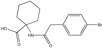 1-{[(4-bromophenyl)acetyl]amino}cyclohexanecarboxylic acid 구조식 이미지