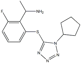 1-{2-[(1-cyclopentyl-1H-1,2,3,4-tetrazol-5-yl)sulfanyl]-6-fluorophenyl}ethan-1-amine 구조식 이미지
