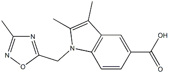 2,3-dimethyl-1-[(3-methyl-1,2,4-oxadiazol-5-yl)methyl]-1H-indole-5-carboxylic acid 구조식 이미지