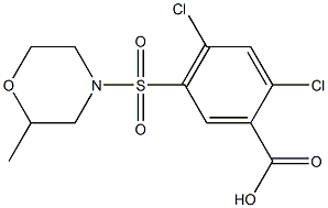 2,4-dichloro-5-[(2-methylmorpholine-4-)sulfonyl]benzoic acid Structure