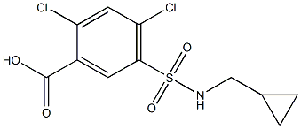 2,4-dichloro-5-[(cyclopropylmethyl)sulfamoyl]benzoic acid 구조식 이미지