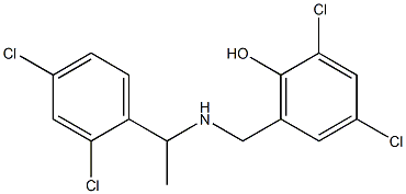 2,4-dichloro-6-({[1-(2,4-dichlorophenyl)ethyl]amino}methyl)phenol 구조식 이미지