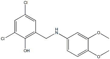 2,4-dichloro-6-{[(3,4-dimethoxyphenyl)amino]methyl}phenol 구조식 이미지