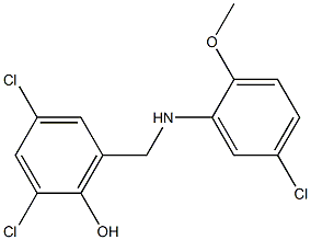 2,4-dichloro-6-{[(5-chloro-2-methoxyphenyl)amino]methyl}phenol Structure