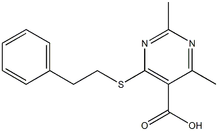 2,4-dimethyl-6-[(2-phenylethyl)thio]pyrimidine-5-carboxylic acid Structure