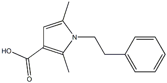 2,5-dimethyl-1-(2-phenylethyl)-1H-pyrrole-3-carboxylic acid 구조식 이미지