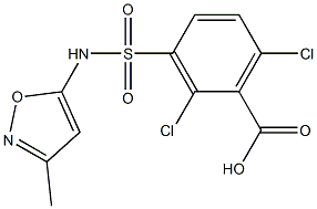 2,6-dichloro-3-[(3-methyl-1,2-oxazol-5-yl)sulfamoyl]benzoic acid 구조식 이미지
