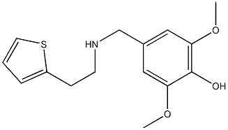 2,6-dimethoxy-4-({[2-(thiophen-2-yl)ethyl]amino}methyl)phenol 구조식 이미지