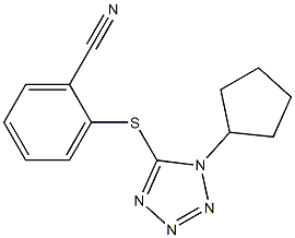 2-[(1-cyclopentyl-1H-1,2,3,4-tetrazol-5-yl)sulfanyl]benzonitrile 구조식 이미지