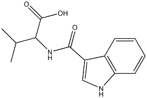 2-[(1H-indol-3-ylcarbonyl)amino]-3-methylbutanoic acid 구조식 이미지