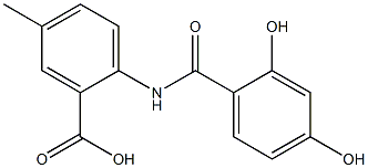 2-[(2,4-dihydroxybenzene)amido]-5-methylbenzoic acid Structure