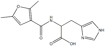 2-[(2,5-dimethyl-3-furoyl)amino]-3-(1H-imidazol-4-yl)propanoic acid 구조식 이미지