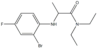 2-[(2-bromo-4-fluorophenyl)amino]-N,N-diethylpropanamide 구조식 이미지