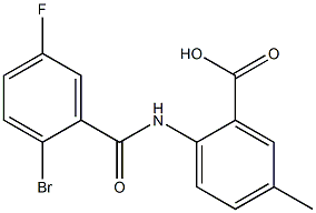 2-[(2-bromo-5-fluorobenzene)amido]-5-methylbenzoic acid 구조식 이미지