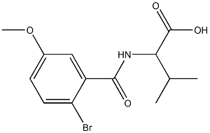 2-[(2-bromo-5-methoxybenzoyl)amino]-3-methylbutanoic acid 구조식 이미지