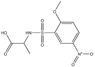 2-[(2-methoxy-5-nitrobenzene)sulfonamido]propanoic acid 구조식 이미지