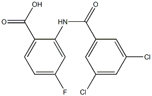 2-[(3,5-dichlorobenzene)amido]-4-fluorobenzoic acid 구조식 이미지