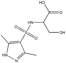 2-[(3,5-dimethyl-1H-pyrazole-4-)sulfonamido]-3-hydroxypropanoic acid 구조식 이미지