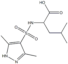 2-[(3,5-dimethyl-1H-pyrazole-4-)sulfonamido]-4-methylpentanoic acid Structure