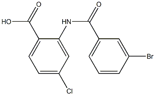 2-[(3-bromobenzene)amido]-4-chlorobenzoic acid 구조식 이미지