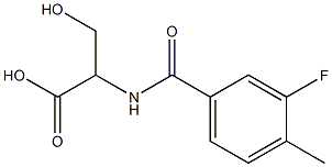 2-[(3-fluoro-4-methylbenzoyl)amino]-3-hydroxypropanoic acid Structure