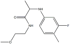 2-[(3-fluoro-4-methylphenyl)amino]-N-(2-methoxyethyl)propanamide Structure
